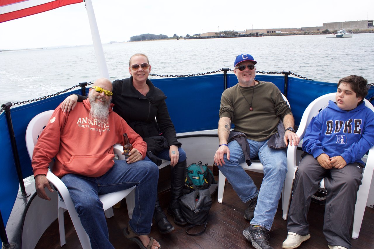 Will, Clay, Jack, and I on the boat.
