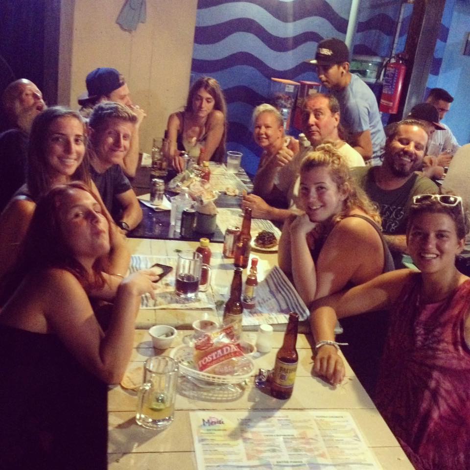 Dinner out with the Funky Monkey crew.
